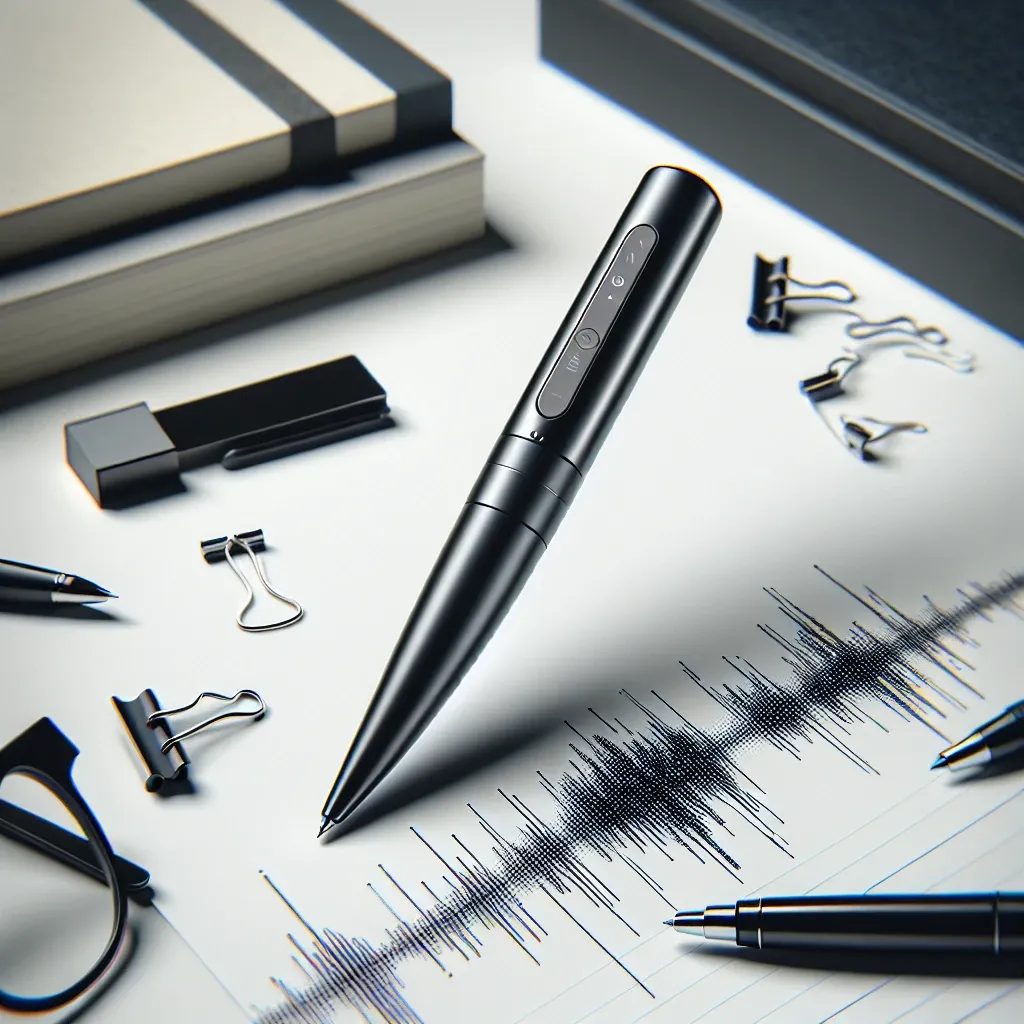 "Livescribe Symphony 2 Smartpen with Audio Sync feature showcased on a desk, illustrating modern note-taking technology and enhanced student productivity."