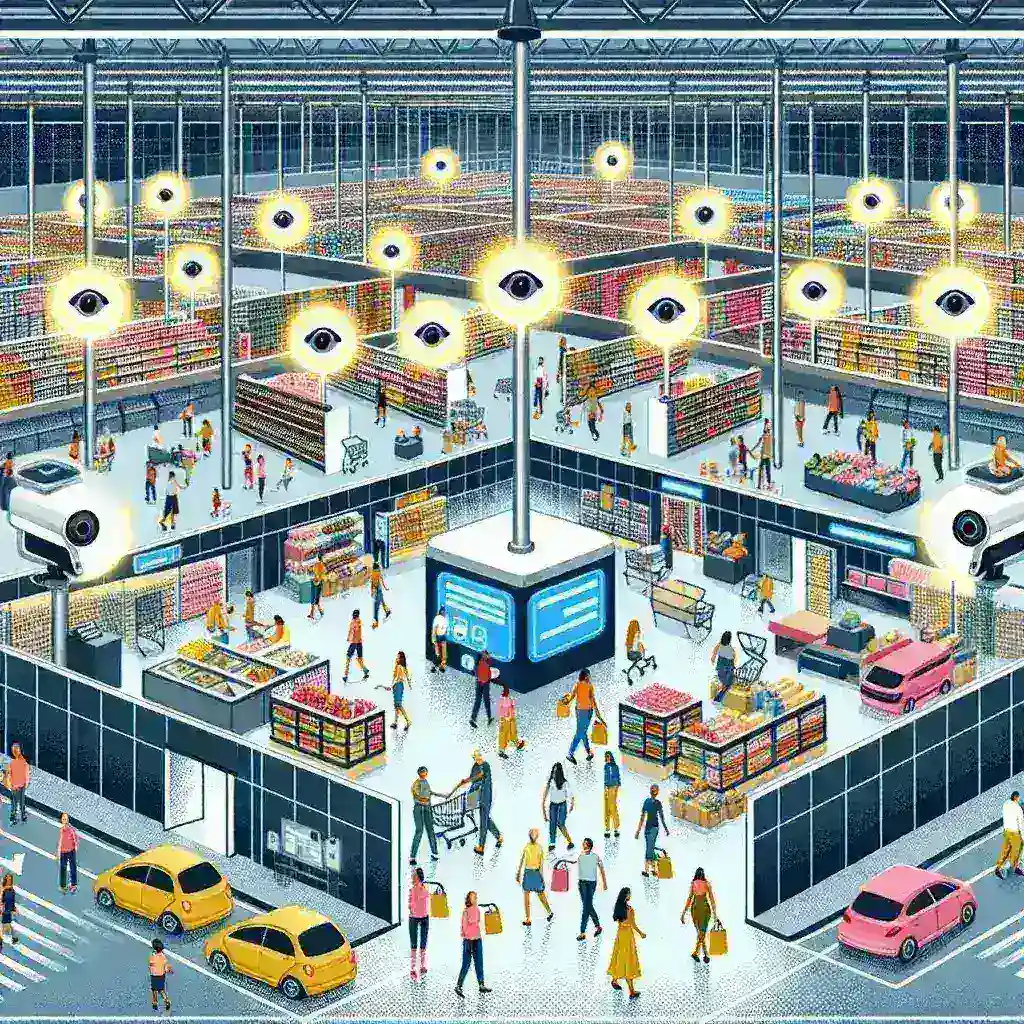 "AI-powered loss prevention camera installed in a Walmart store for enhanced security and theft detection across locations in the U.S."