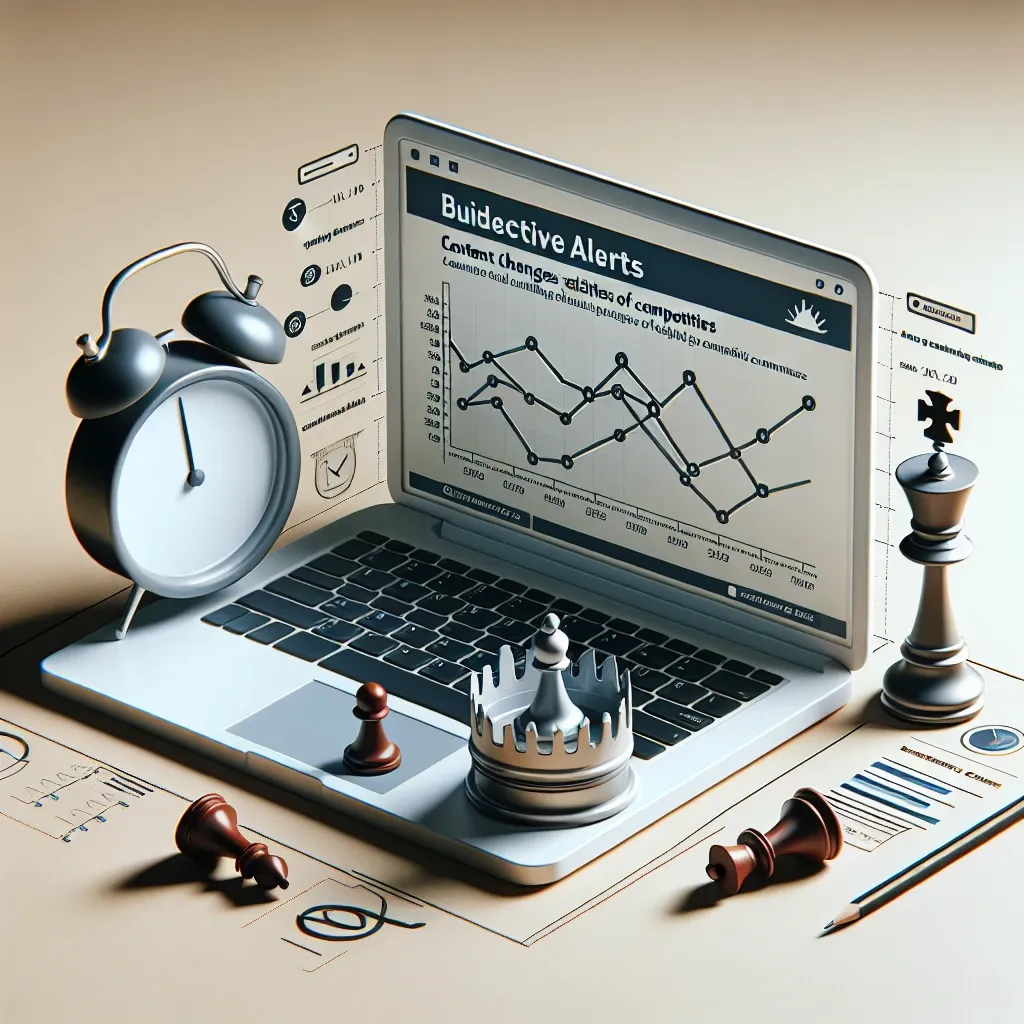 Alt text: "Screenshot of a digital dashboard displaying competitor content changes, illustrating effective alert setups for monitoring industry updates in a strategic guide on building alerts."